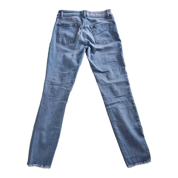 DL1961 Jeans Women Sz 26 Blue Instaslim Ankle Mid-Rise Distressed Thrashed - Picture 3 of 15